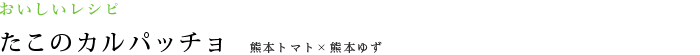 おいしいレシピ　たこのカルパッチョ